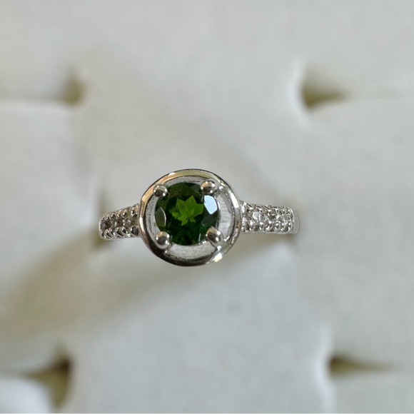 Silver and green satellite ring - Picture 7 of 11